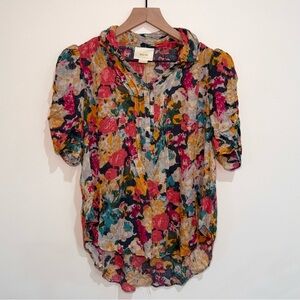 🌸 Anthropologie Maeve Floral Boho Blouse Size 6